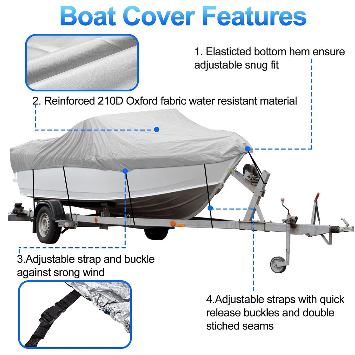 Outdoor V Yacht Dust Cover Waterproof Sun Protection Boat Hull Cover Rain Shield