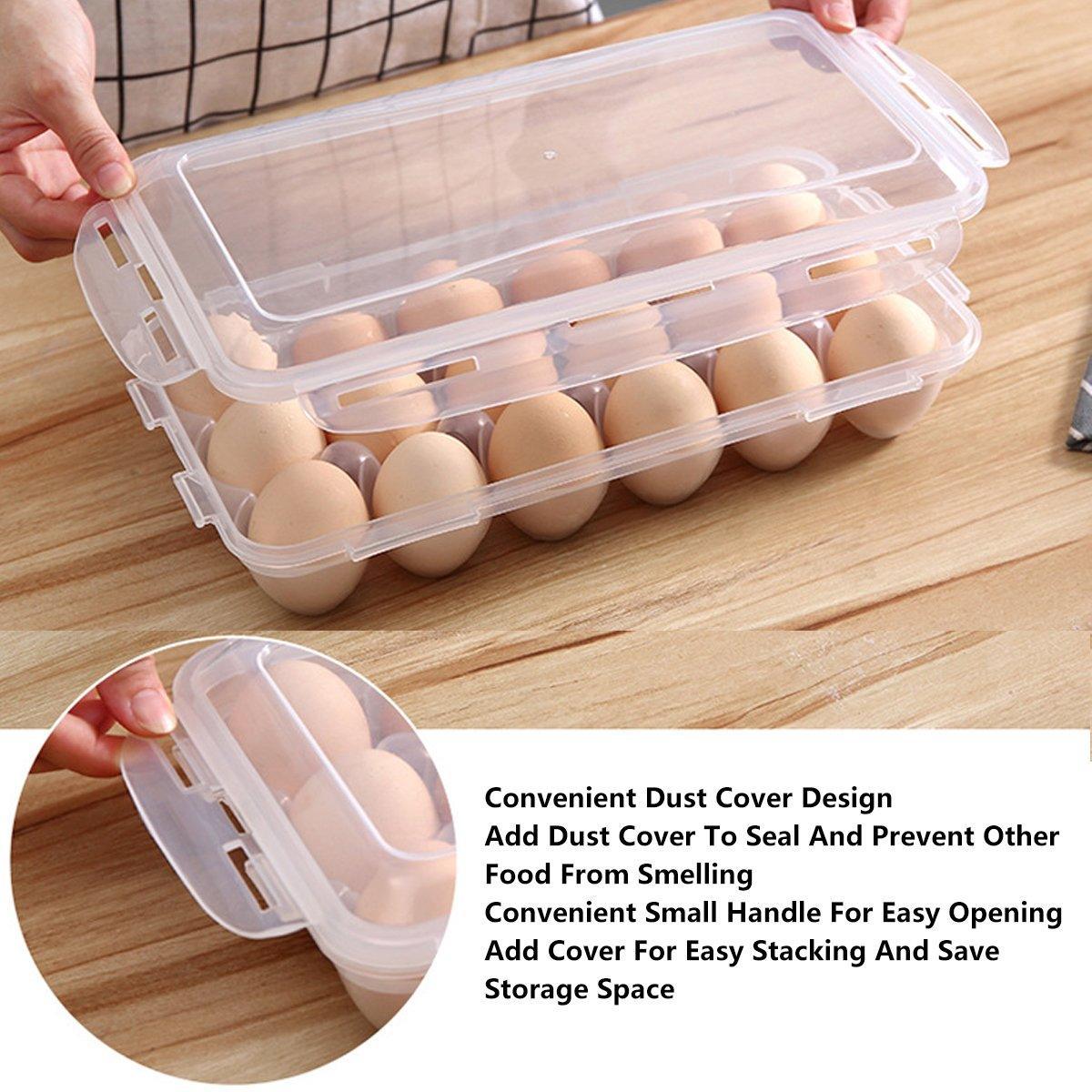 2x Eggs Keeper Trays 18 Slots Storage Box Containers Kitchen Refrigerator Holder