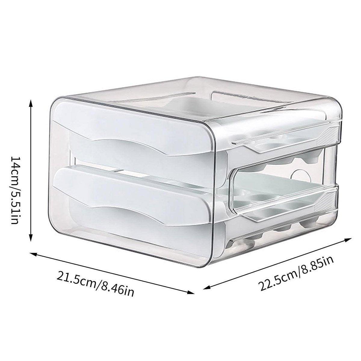 Plastic Double-Layer Egg Storage Box Food Grade Refrigerator Drawer Organizer