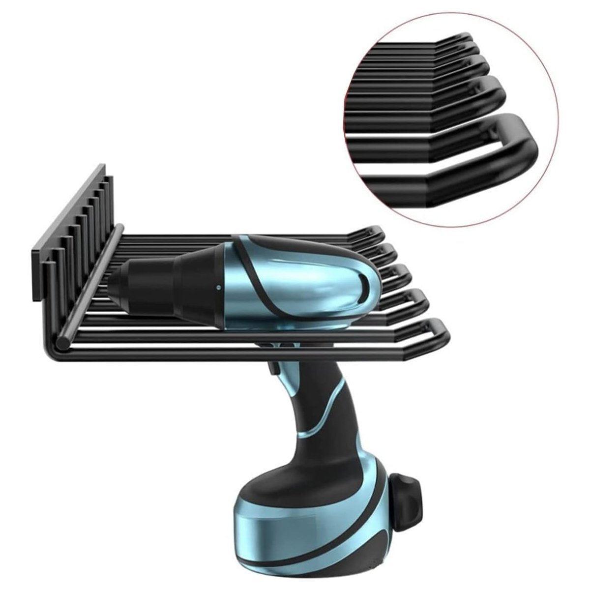 Metal Drill Storage Rack Power Tool Holder Organizer Wall Mount Heavy Duty Shelf