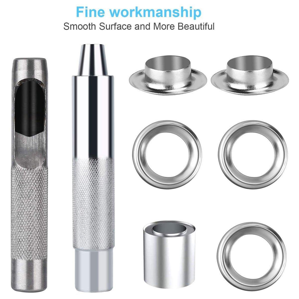 200 Sets 12mm Copper Metal Eyelet Grommet Tent Tarp Tool Tarpaulin Installation