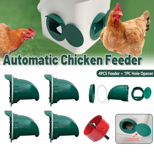 5PCS Automatic Chicken Feeder Poultry Feeding Cup Trough Drinker Set Hen Coop