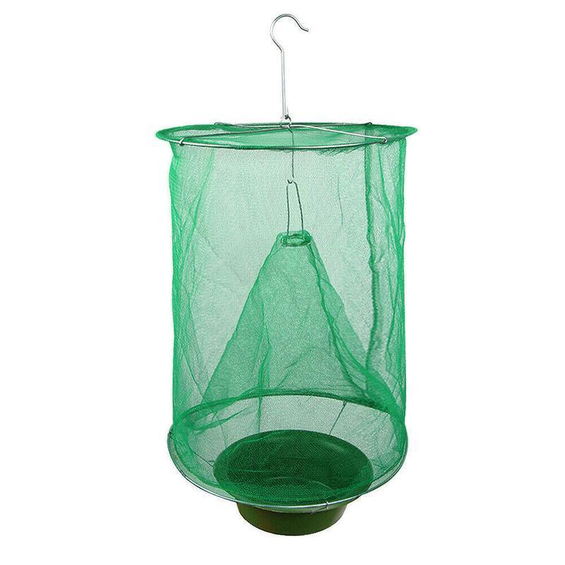 6PCS Reusable Hanging Fly Trap Net Cage Insect Catcher for Garden Farm Outdoor Use