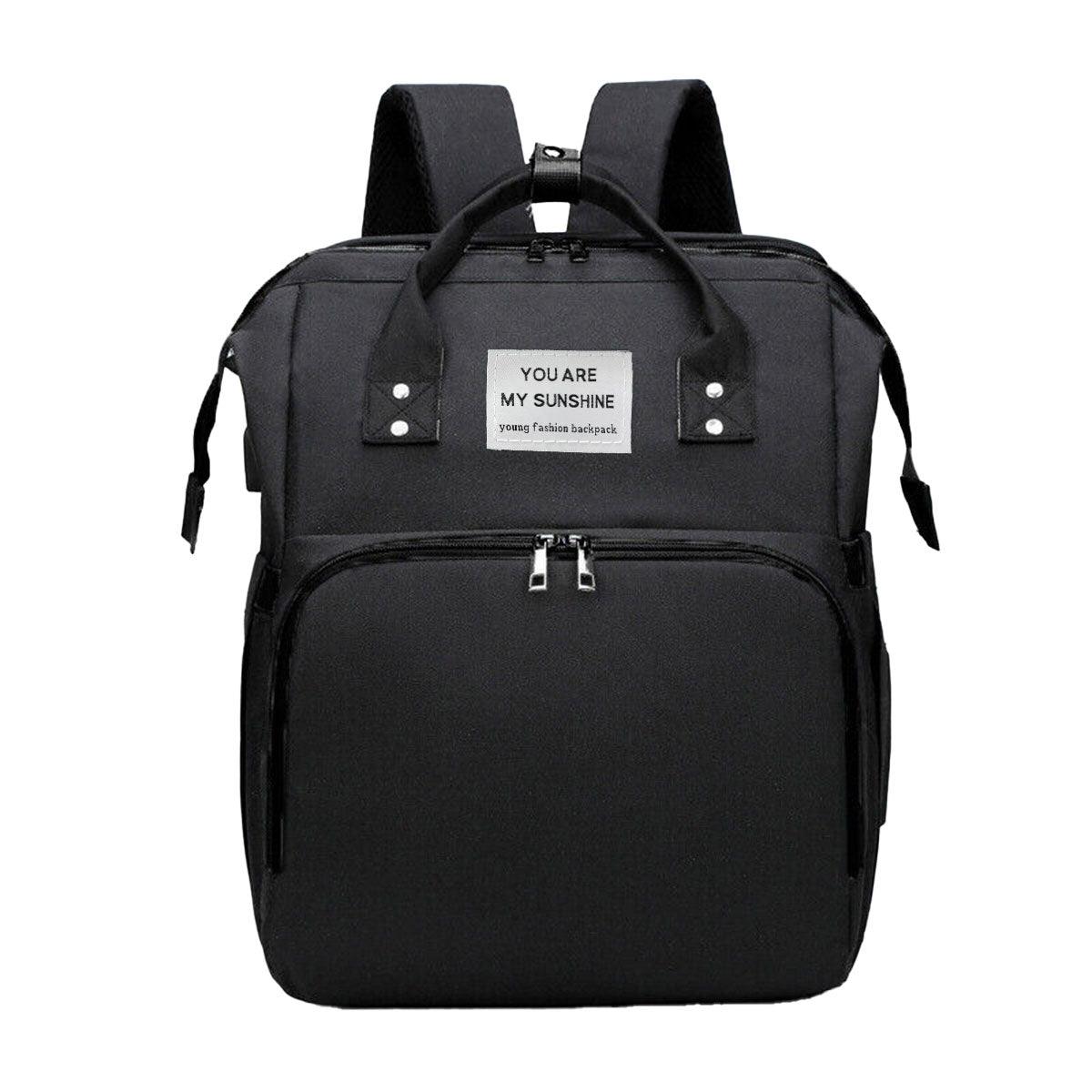 Foldable Travel Backpack with Built In Portable Rest Mat and Storage Compartments - Grey