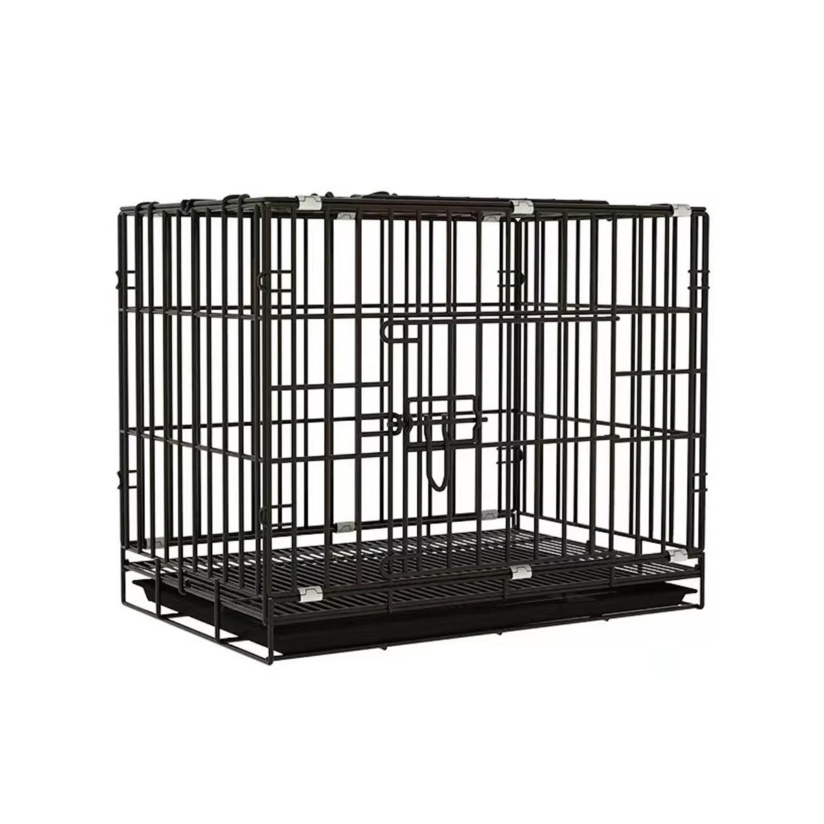Metal Dog Crate Pet Cage with Divider for Puppies Cats Kennel Indoor Pet House - Large-Blue