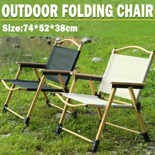 Outdoor Folding Chair Portable Camping Seat Compact Foldable Chair for Picnic - Black