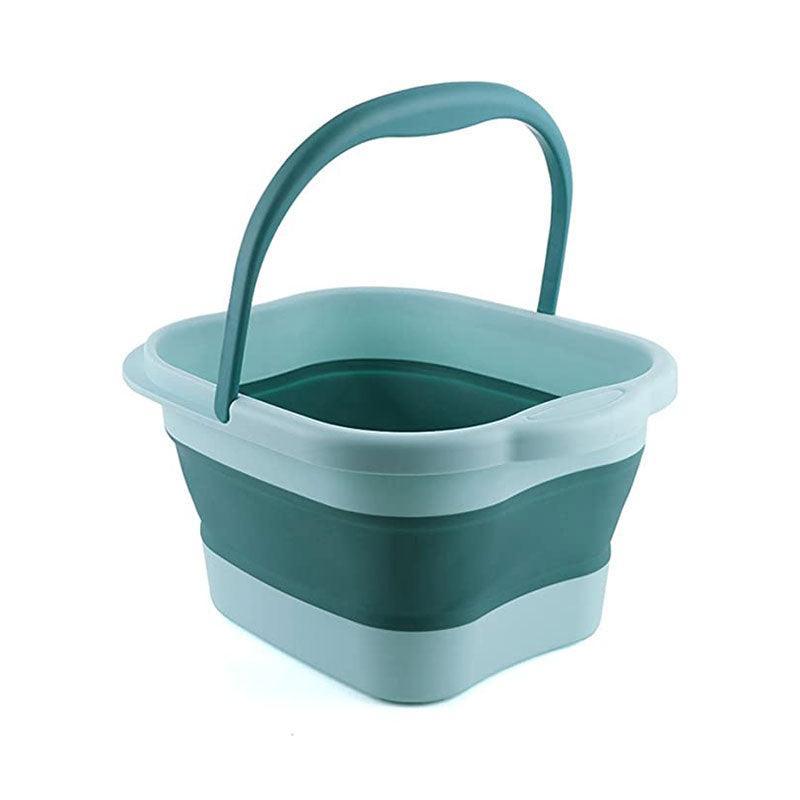 Folding Foot Spa Pedicure Bath Massage Tub Bucket Feet Basin Therapy Luxury - Green