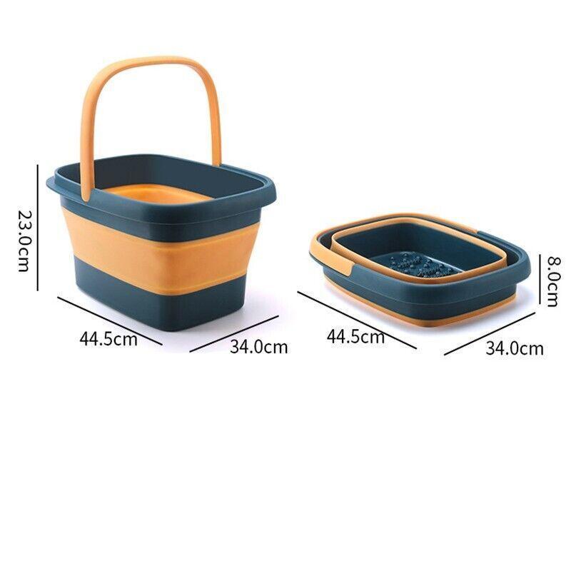 Folding Foot Spa Pedicure Bath Massage Tub Bucket Feet Basin Therapy Luxury - Pink