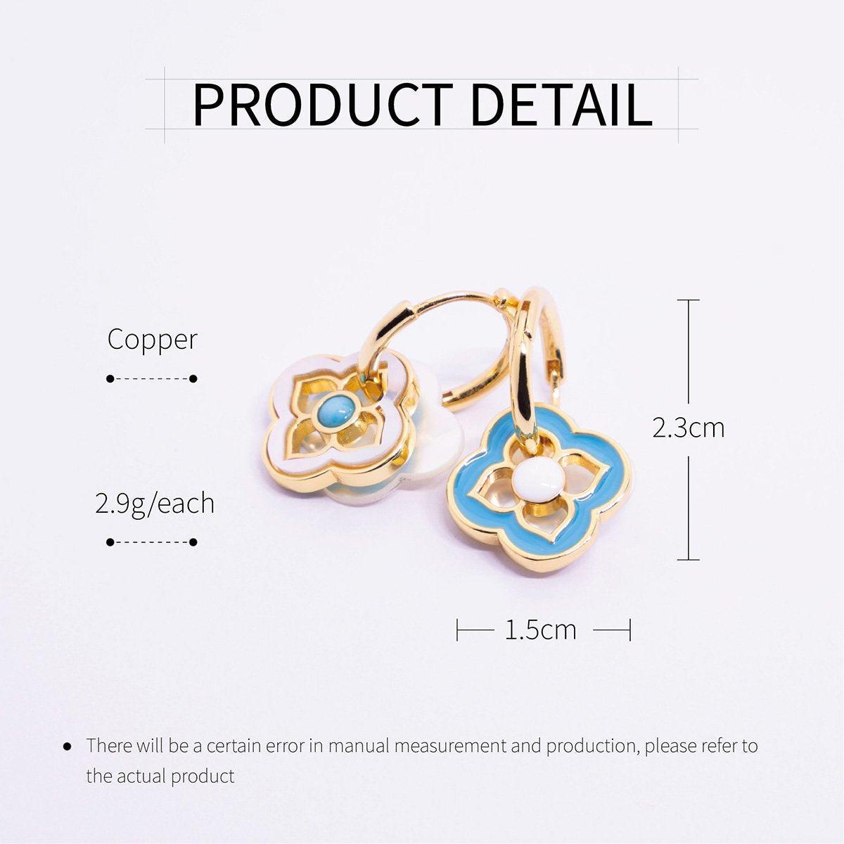 New Chinese Style Multi-Wear Natural Shell Four-Leaf Clover Earrings for Women