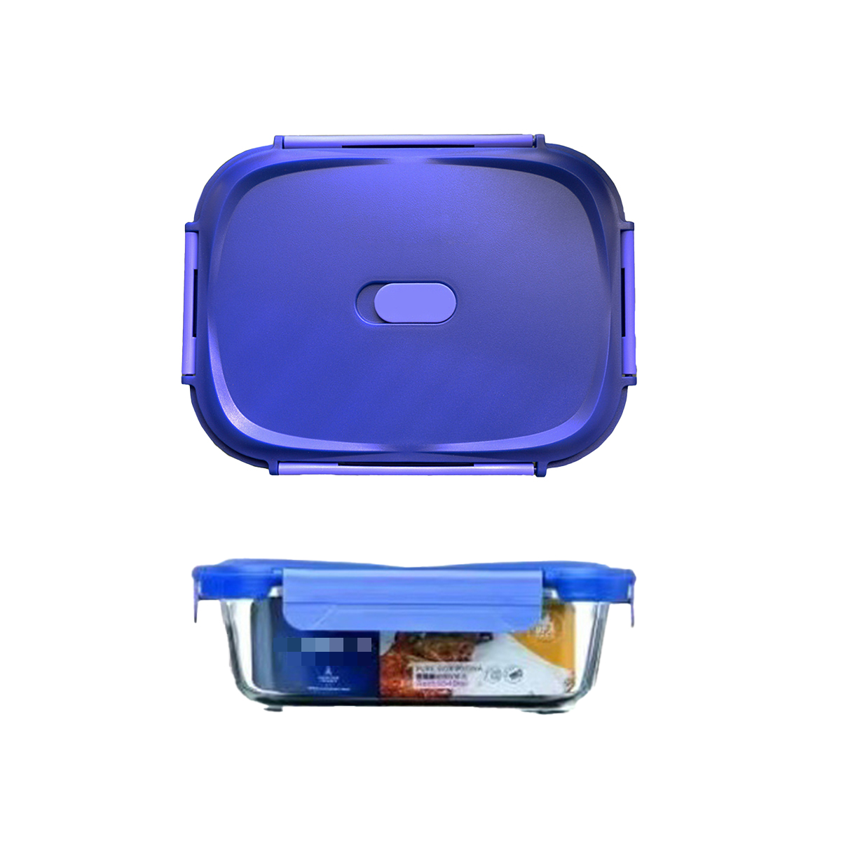 Glass Food Storage Container 1040ml Lunch Bento Box with Lid for Kitchen Prep