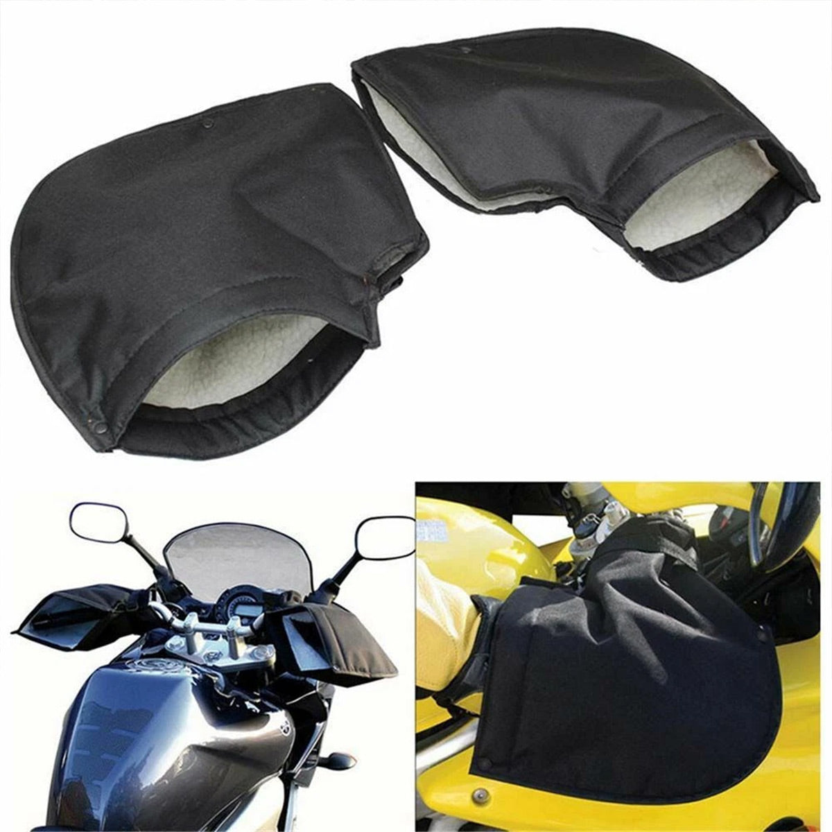 Motorcycle Handlebar Gloves Winter Windproof Riding Hand Covers Outdoor Warmer