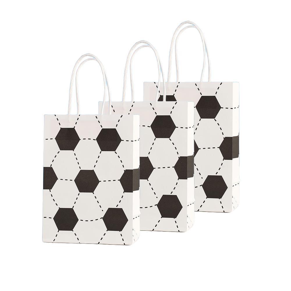 30PCS Fashion Ball Kraft Paper Gift Bag Festivals gift tote bag Party Favor Bag - Green-Football-30pcs