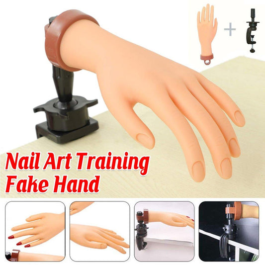 Manicure Practice Hand Mould Simulation Fake Hand Desktop Holder for Nail Art