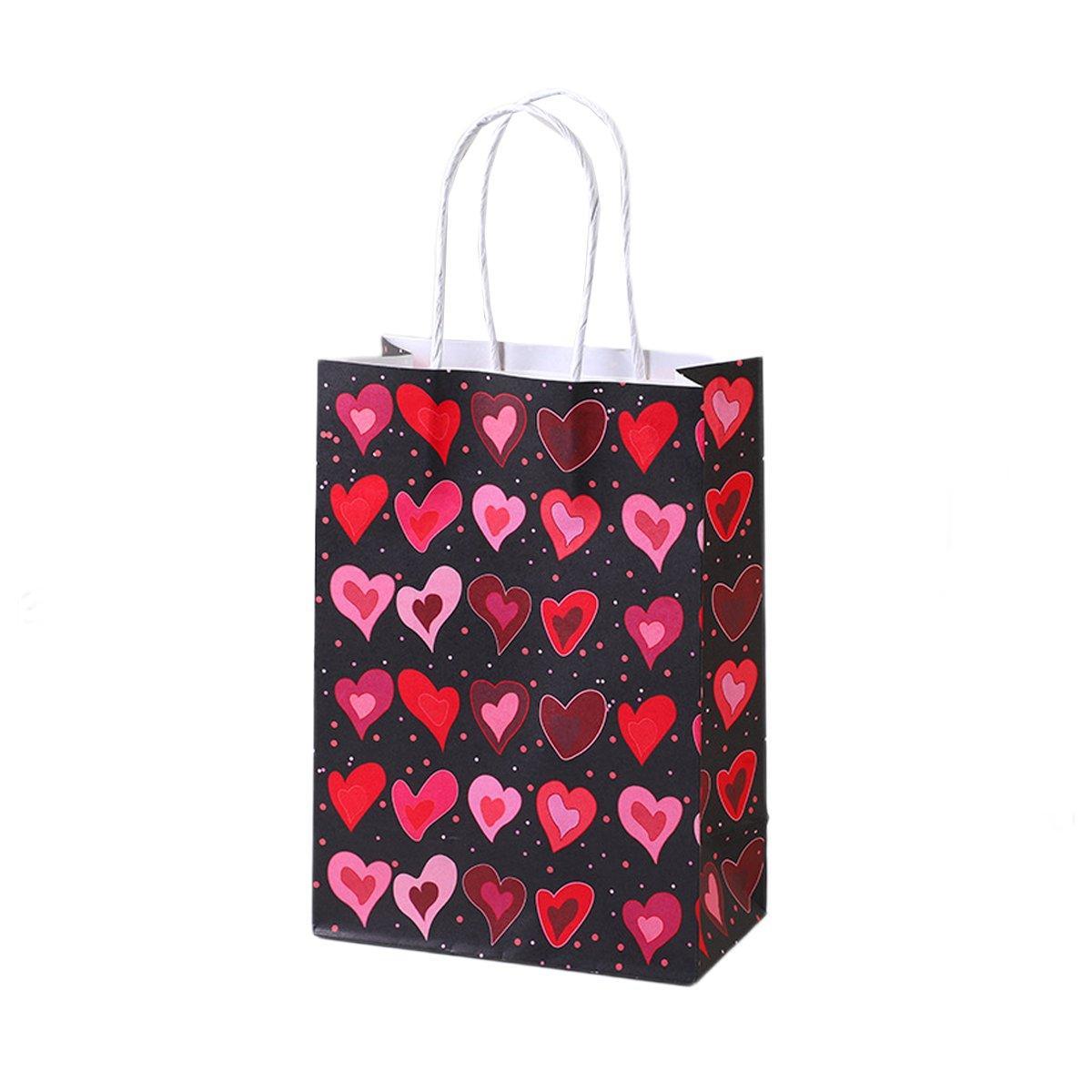 30x Valentines Day Love-Themed Tote Bag Elegant Kraft Paper Handbag Lightweight - Y168
