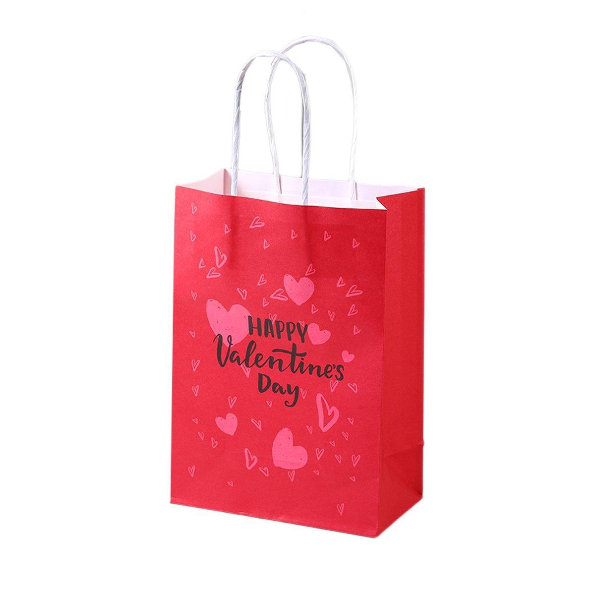30x Valentines Day Love-Themed Tote Bag Elegant Kraft Paper Handbag Lightweight - Y169