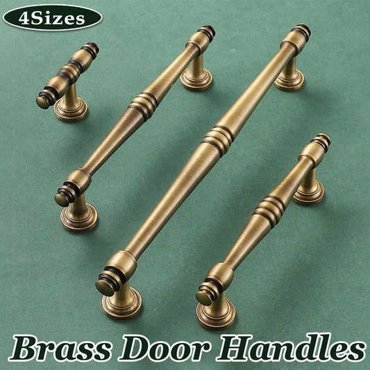 4 Sizes Brass Handles Vintage Cabinet Drawer Pulls for Wardrobe Door Furniture - 192mm-Hole Distance