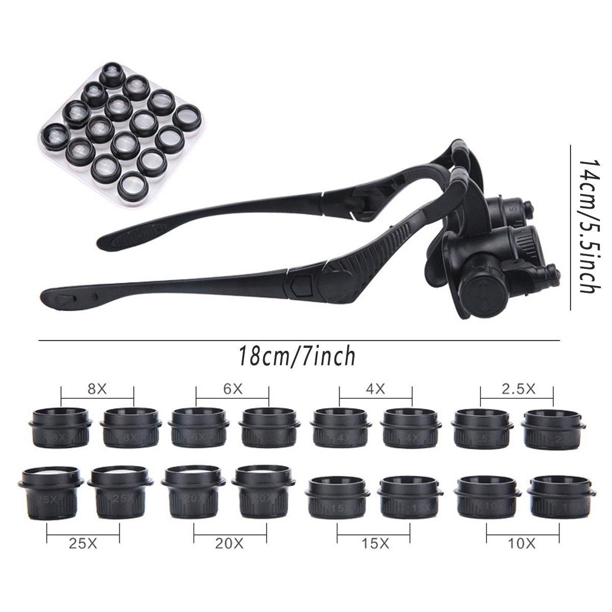 Head Mounted Bifocal Magnifier Jewellery Watch Repair High Magnification Tool