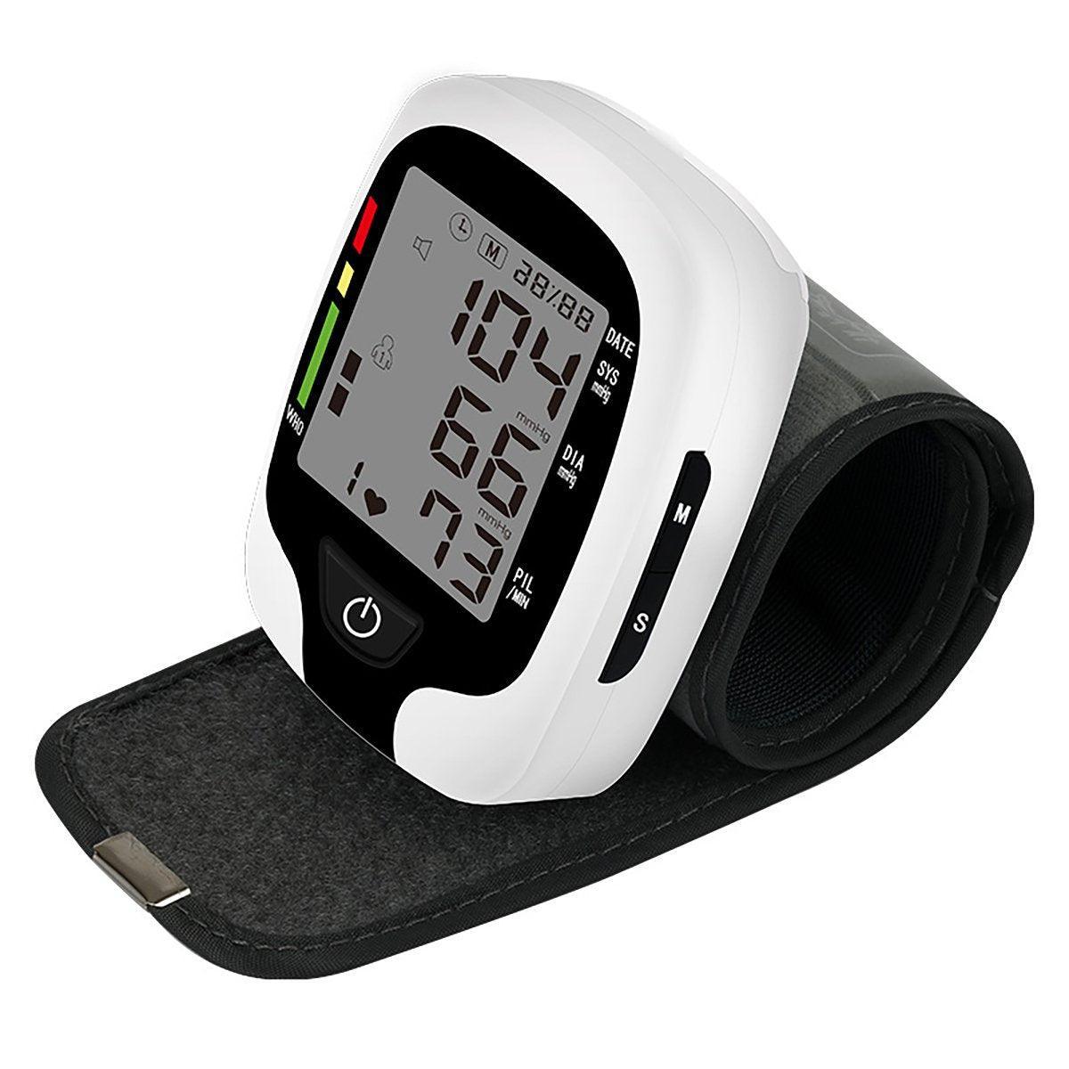 Home Automatic Wrist Blood Pressure Monitor Electronic Sphygmomanometer Device