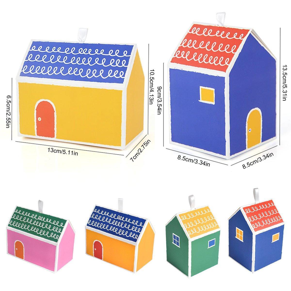 40PCS Colorful Small House Gift Boxes Candy Packing Party Favors Treat Box