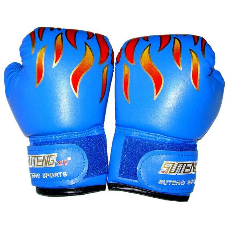 Boxing Sparring Training Gloves MMA Kickboxing Punching Gloves for Practice Sessions - Red [Flame Pattern]