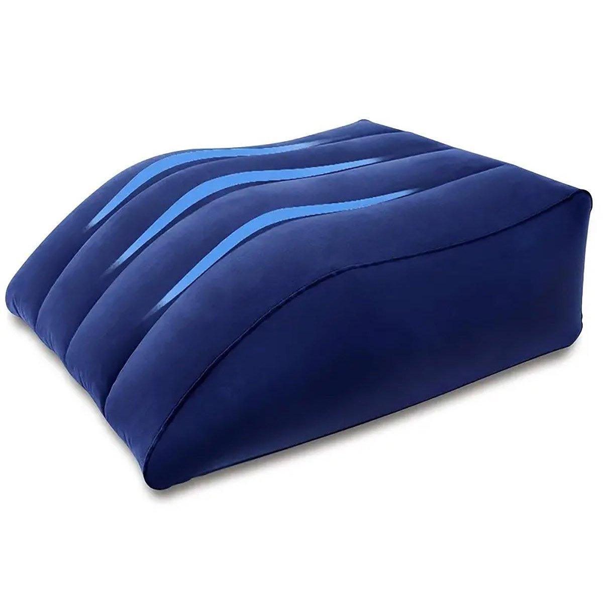 Inflatable PVC Leg Pillow Wedge Triangle Foot Cushion Flocking - Black