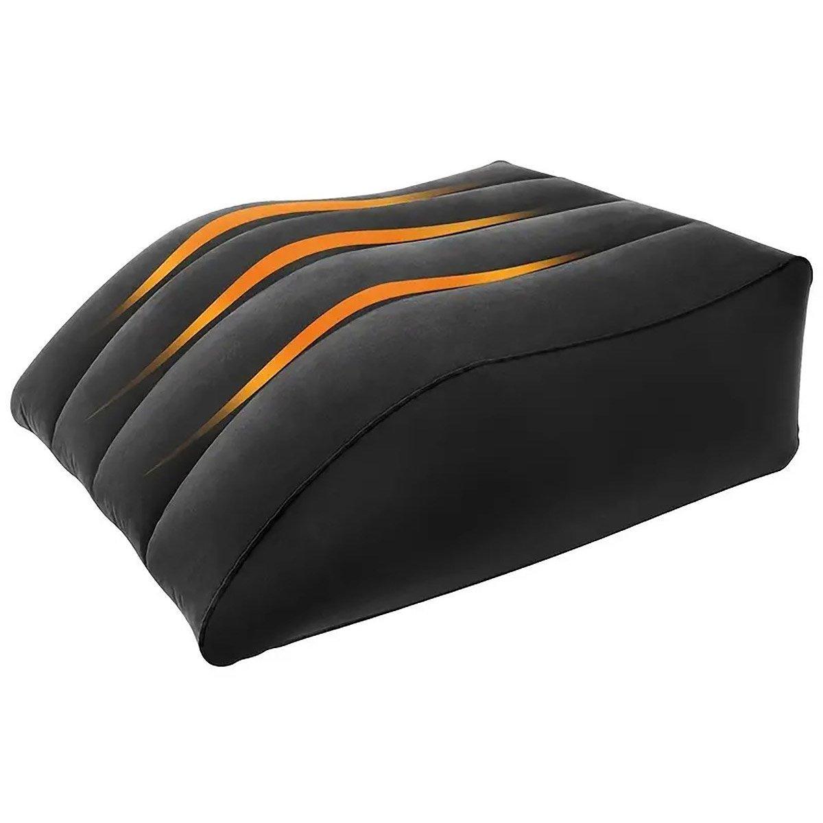 Inflatable PVC Leg Pillow Wedge Triangle Foot Cushion Flocking - Black