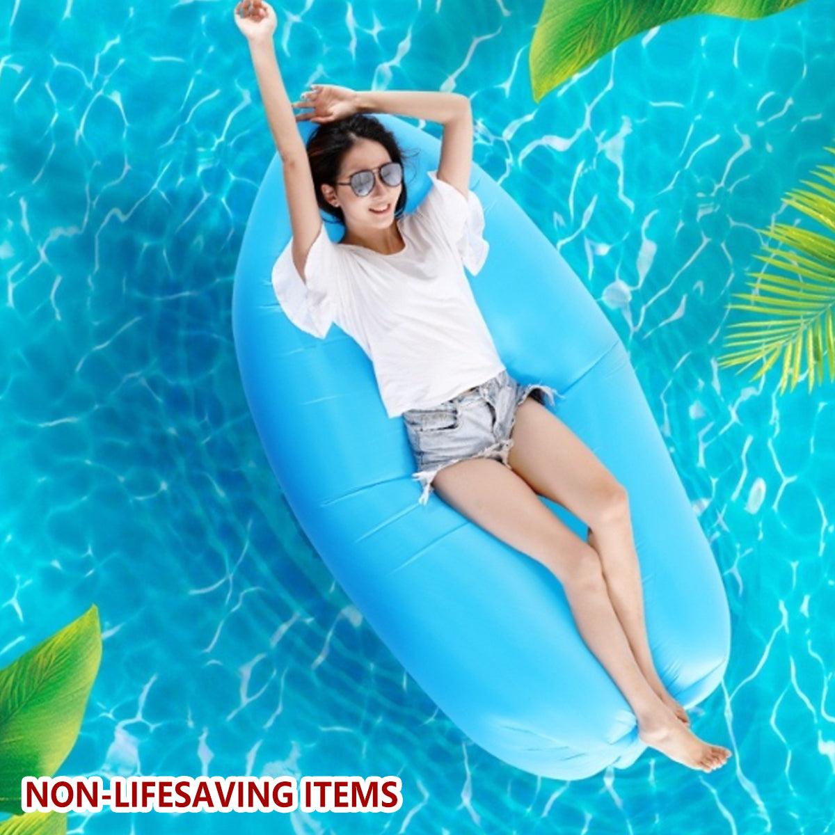 Fast Inflatable Lazy Lounge Air Sofa Bed Camping Beach Hangout Sleeping Bag - Green