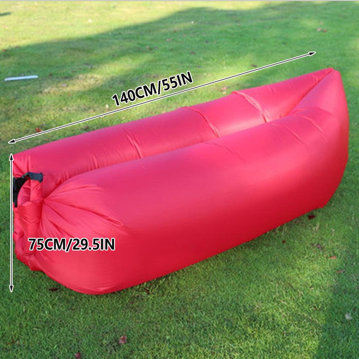 Fast Inflatable Lazy Lounge Air Sofa Bed Camping Beach Hangout Sleeping Bag - Yellow