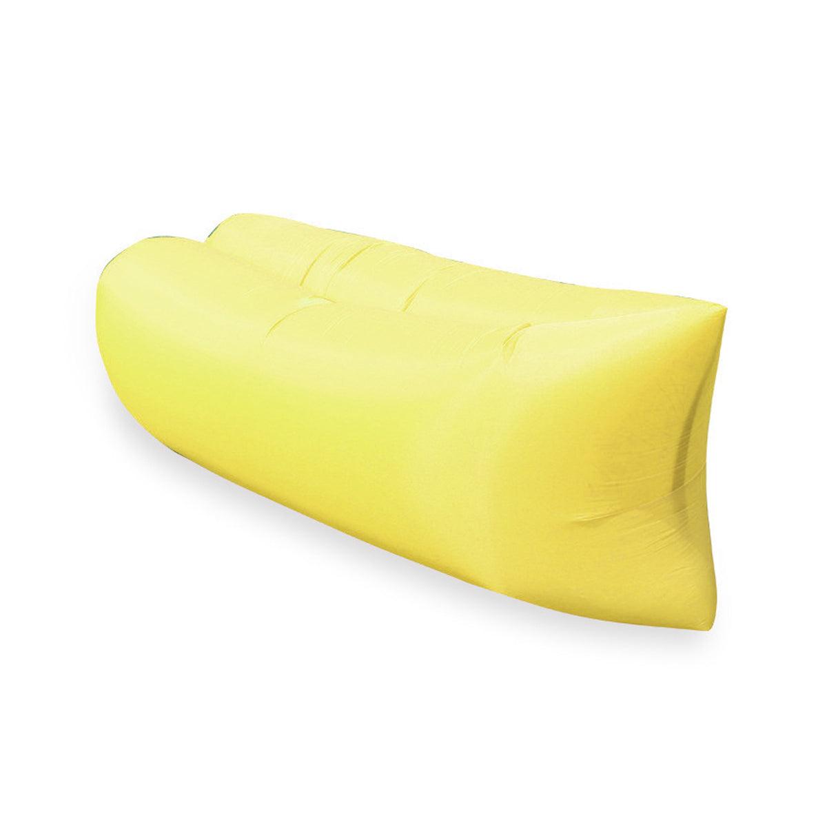 Fast Inflatable Lazy Lounge Air Sofa Bed Camping Beach Hangout Sleeping Bag - Yellow