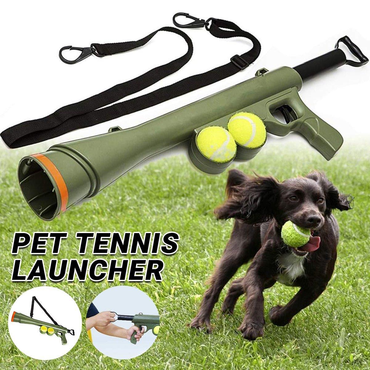 Interactive Pet Tennis Ball Launcher Toy for Training and Play Supplies Fun