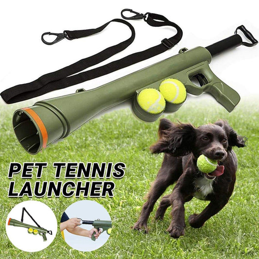Interactive Pet Tennis Ball Launcher Toy for Training and Play Supplies Fun