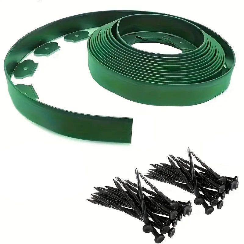 L Shaped Garden Edging Border Landscape Grass Lawn Stone Edge Fence Strip - Black