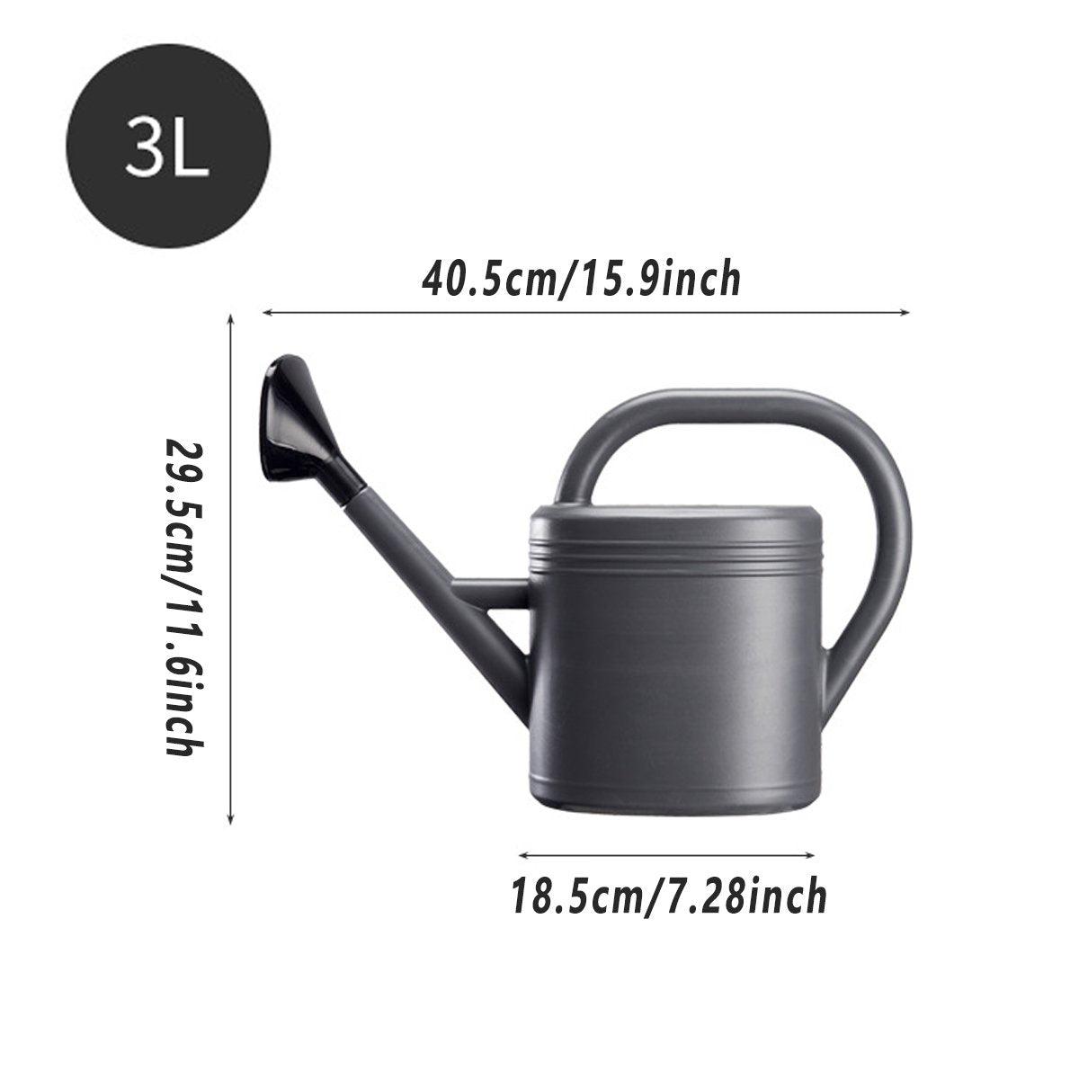3L Gray Retro Watering Can Long Spout Large Capacity Shower Kettle for Garden