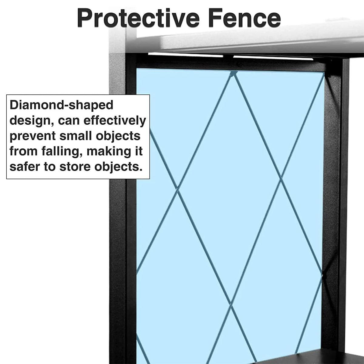 3-Tier Black Foldable Kitchen Storage Rack No-Drill Microwave Oven Shelf Stand