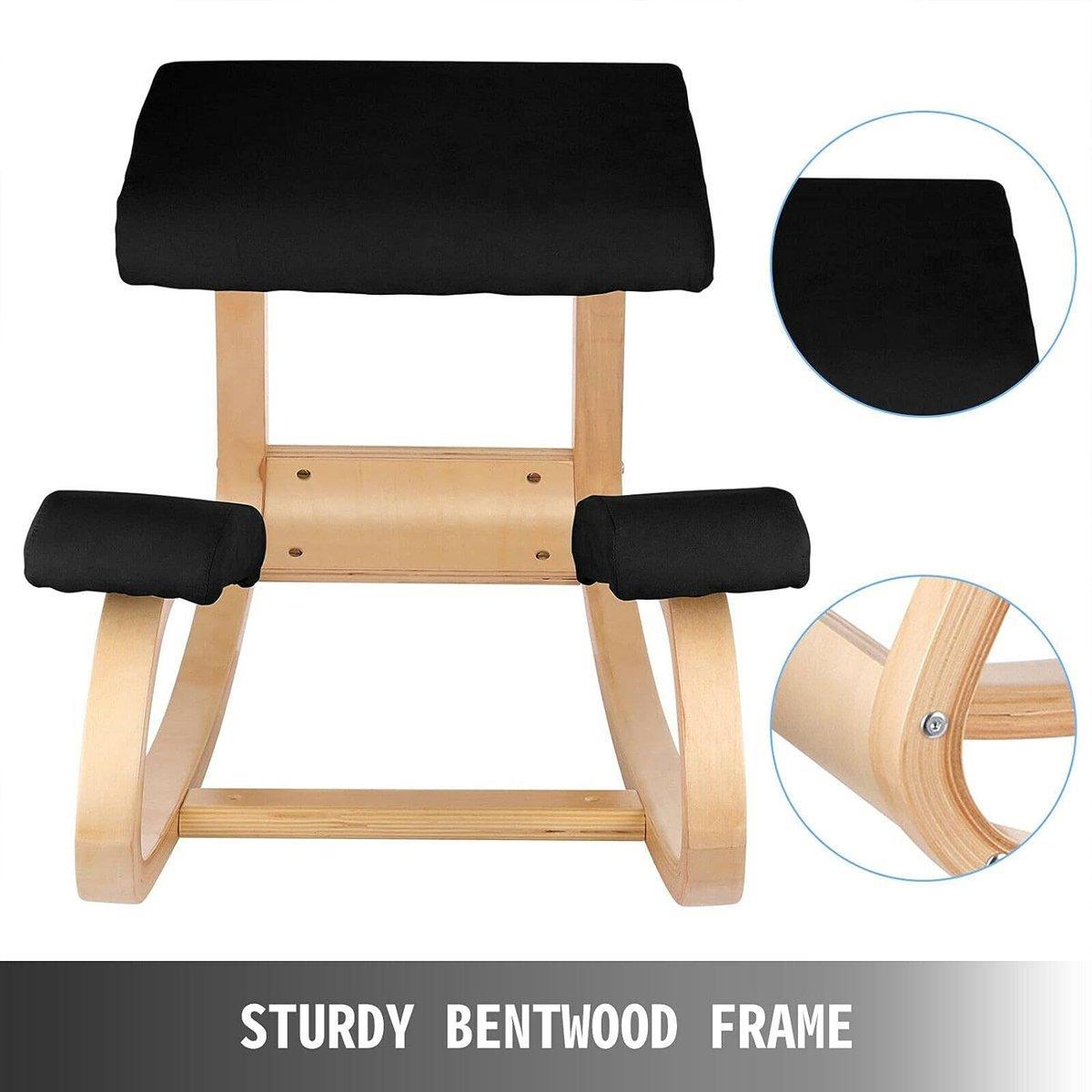 Ergonomic Kneeling Chair Rocking Office Desk Stool Upright Posture Support Seat - Beige