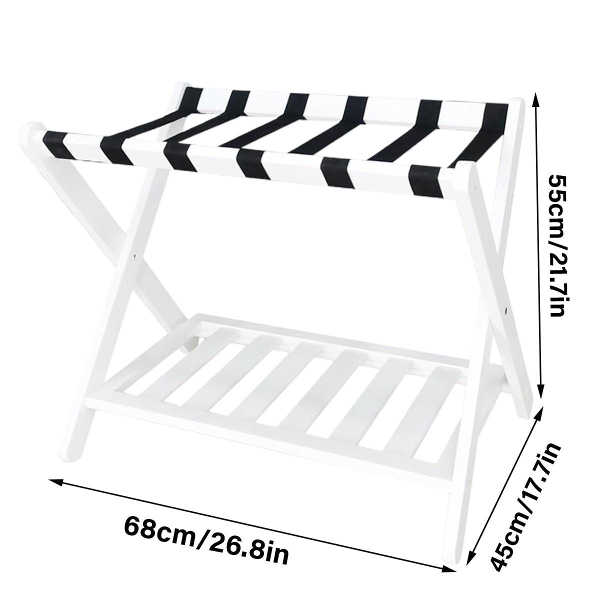 Foldable Luggage Rack Stand Portable Black Storage Shelf for Bedroom Travel