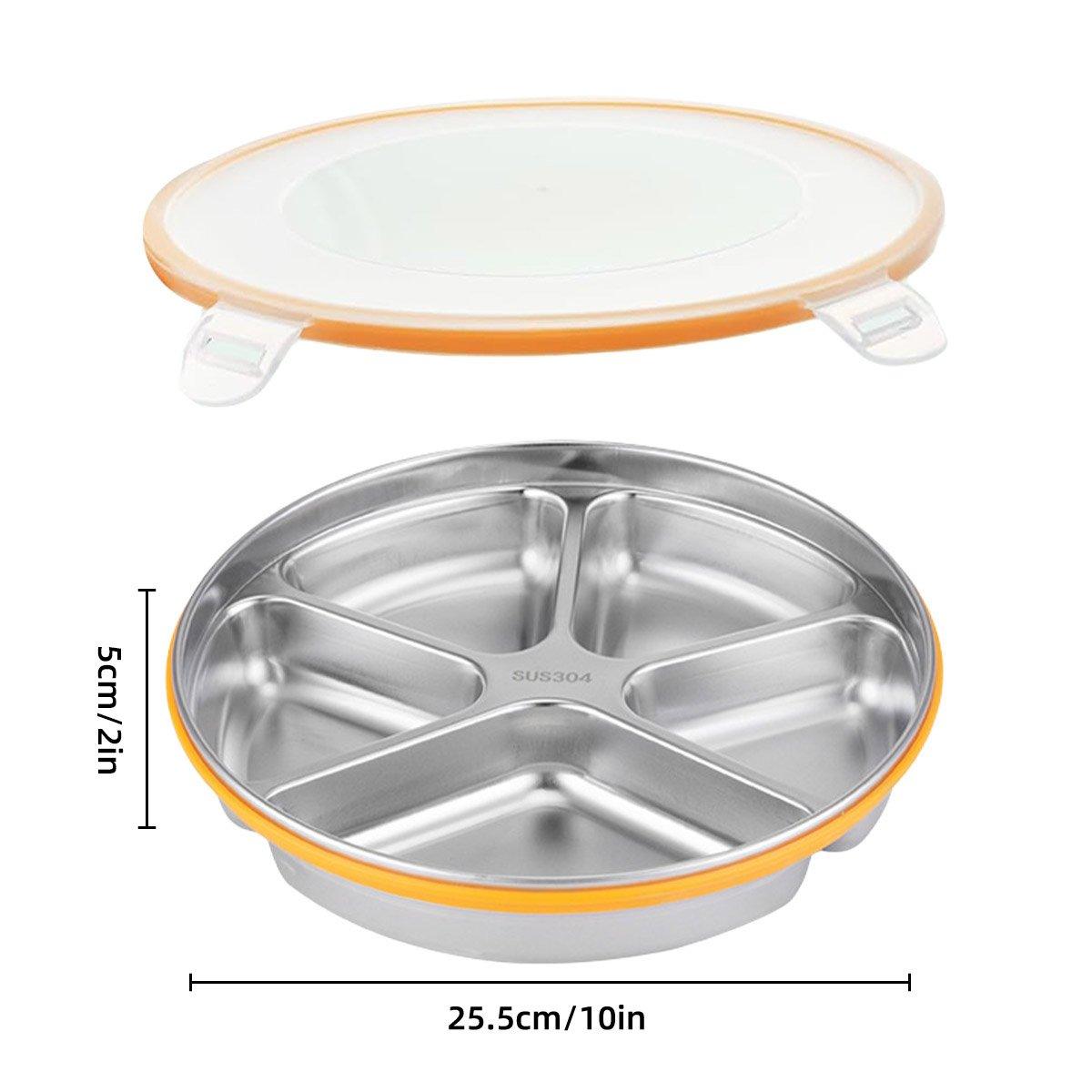 Multi Compartment Lunch Box with Lid Five Compartments Food Storage Fruit Plate