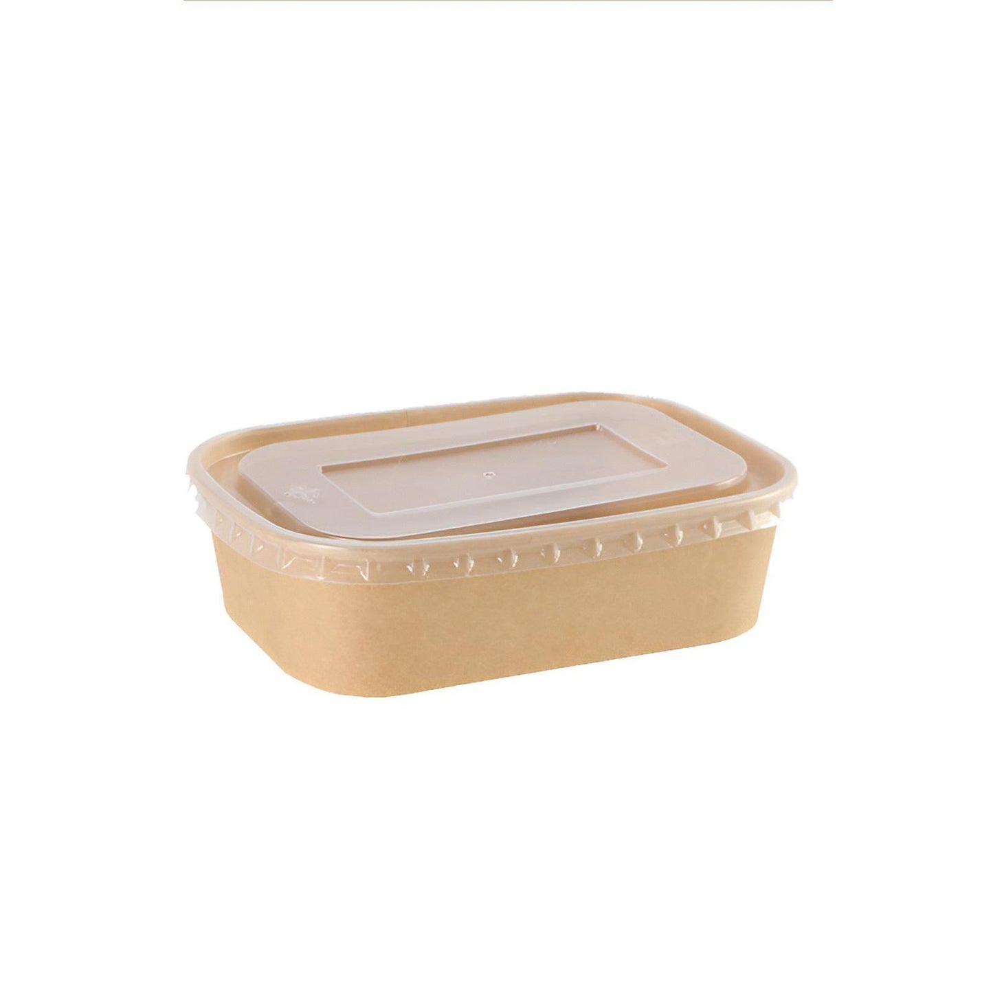 50pcs Eco Friendly Kraft Paper Food Containers Lunch Boxes for Picnic Takeout - 500ml