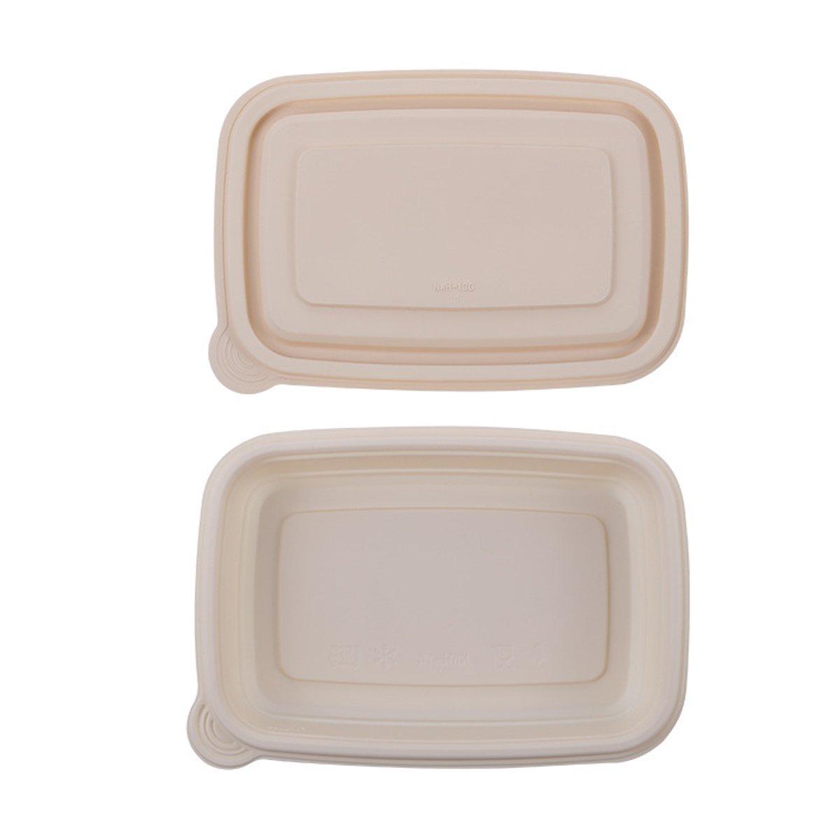 50pcs Eco Friendly Corn Starch Lunch Box Degradable Takeout Bento Container - 850ml
