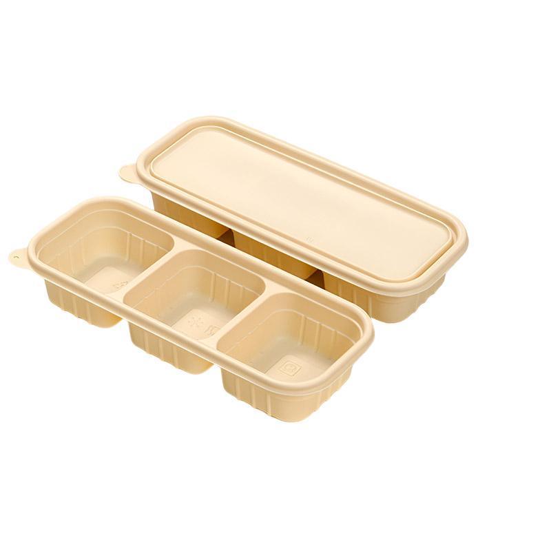 Biodegradable Corn Starch Meal Prep Containers Lids Durable Multi Compartment - C1