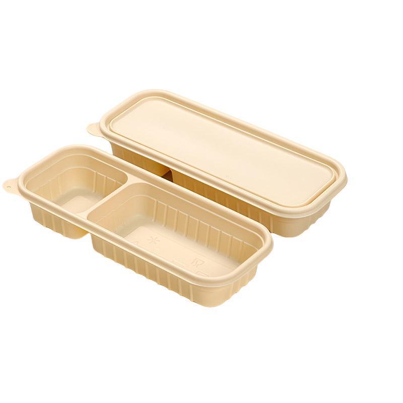 Biodegradable Corn Starch Meal Prep Containers Lids Durable Multi Compartment - C2A