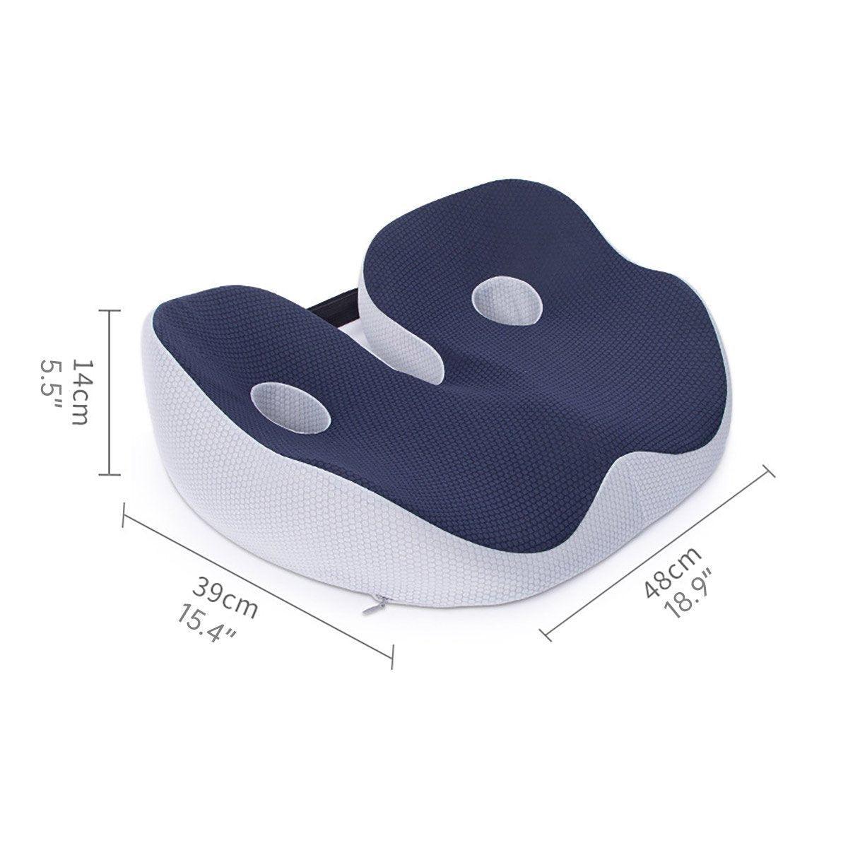 Office Chair Seat Cushion for Sedentary Support Comfort Pillow Pad Home Use - Blue