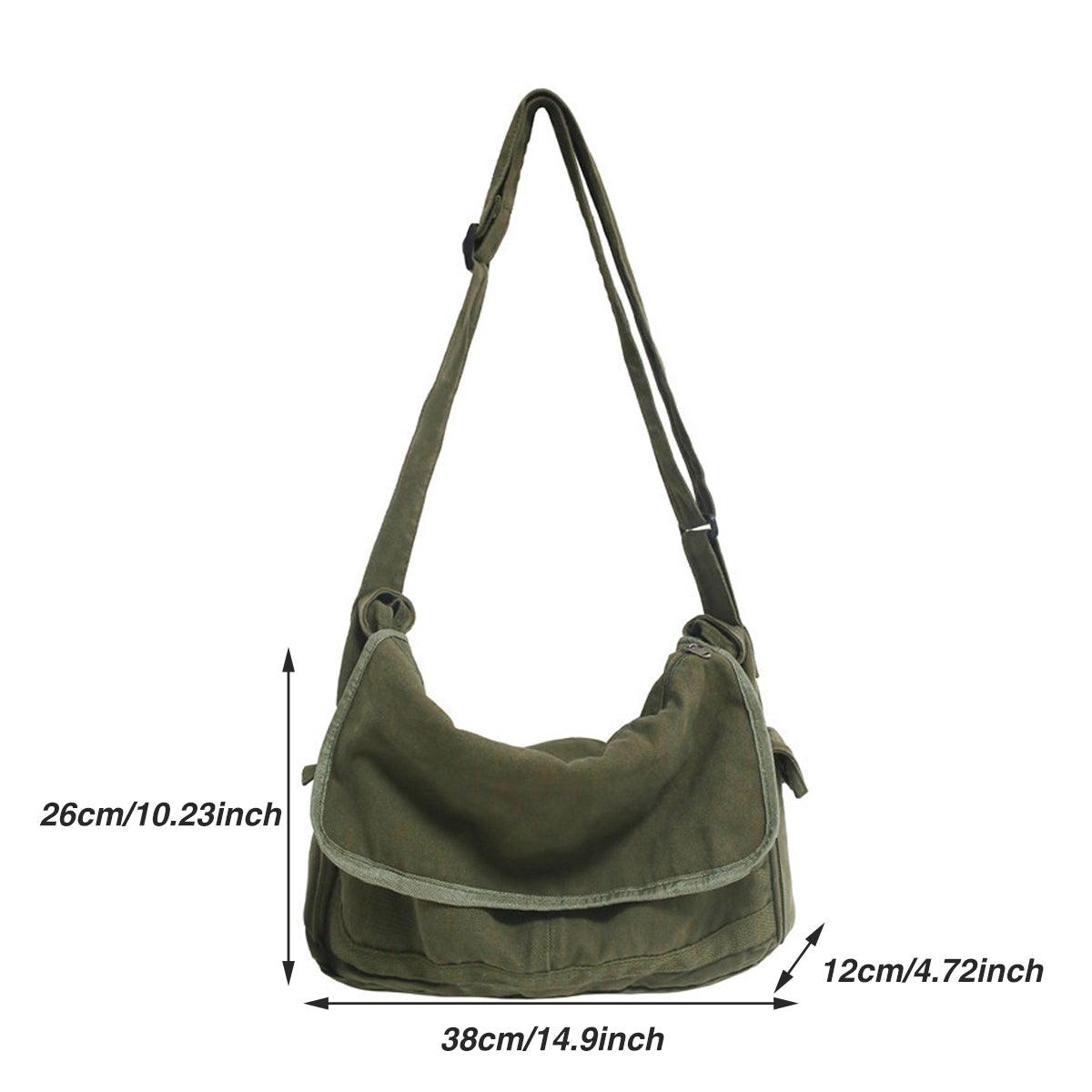 Green Messenger Shoulder Bag for Men Women Casual Work Travel and Daily Use