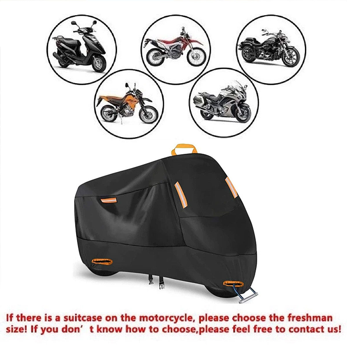 Motorcycle Cover Universal Waterproof Dustproof Bike Cover Outdoor Protection - L
