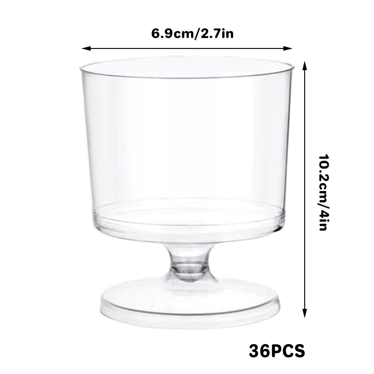 30pcs Clear Hard Plastic Mousse Cake Cup Pudding Ice Cream Dessert Serving Cups