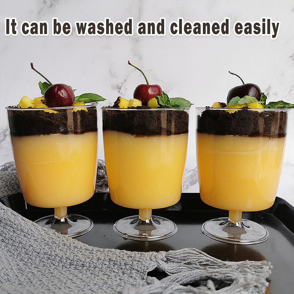 30pcs Clear Hard Plastic Mousse Cake Cup Pudding Ice Cream Dessert Serving Cups