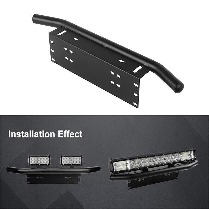 24inch Bull Bar Front Bumper License Number Plate Mount Bracket Led Light Holder