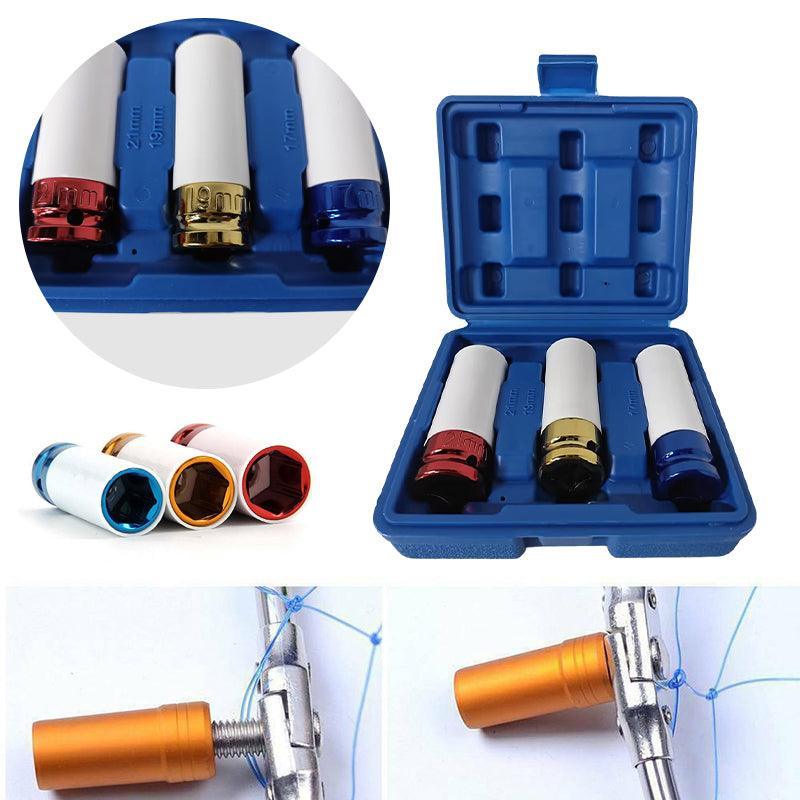 3PCS Deep Impact Nut Socket Set 17mm 19mm 21mm for Alloy Wheels