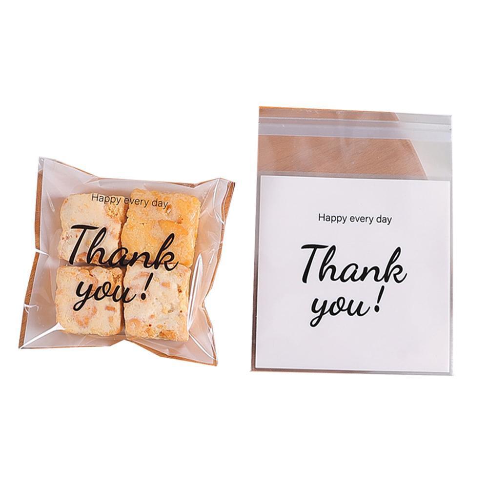 500 Pack Self Adhesive Cookie Packaging Bags Vibrant Designs OPP Material - Cute 14*14*3cm