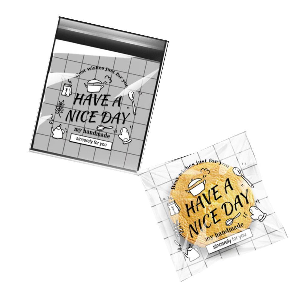 500 Pack Self Adhesive Cookie Packaging Bags Vibrant Designs OPP Material - Cute 14*14*3cm